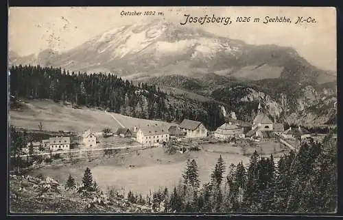 AK Josefsberg /N.-Oe., Ortsansicht mit dem Oetscher