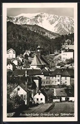 AK Grünbach am Schneeberg, Teilansicht mit Kirche