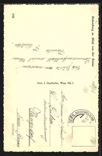 AK Hohenberg, Ortsansicht, Blick von der Ruine