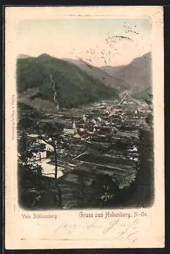 AK Hohenberg /N.-Oe., Ortsansicht vom Schlossberg gesehen