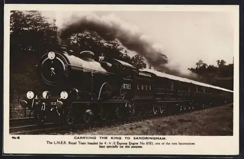 AK The L. N. E. R. Royal Train carrying the King to Sandringham, englische Eisenbahn