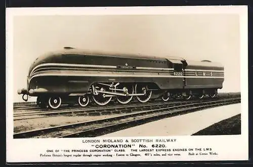 AK London Midland & Scottish Railway Coronation No. 6220, englische Eisenbahn