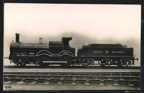 Foto-AK Englische Eisenbahn, Lokomotive der Great Western Railway No. 3222