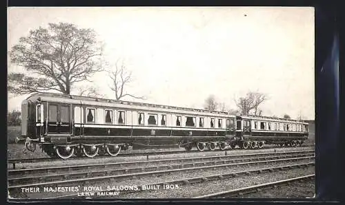 AK Their Majestie`s Royal Saloons, built 1903, L. & N. W. Railway, englische Eisenbahn