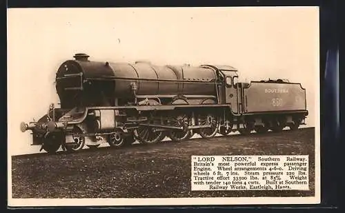 AK Lord Nelson Southern Railway No. 850, englische Eisenbahn
