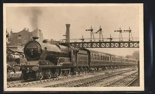 AK Down Manchester Express leaving Marylebone, Engine 4-4-0, No.l 501, Mons, englische Eisenbahn
