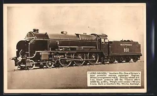 AK Lord Nelson, Southern Railway, Express Passenger Engine, englische Eisenbahn