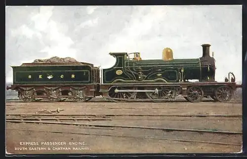 AK Englische Eisenbahn-Lokomotive der S.E. & C.R.