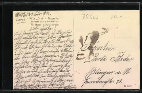 AK Wildbad /Schwarzwald, Villa Graf v. Zeppelin
