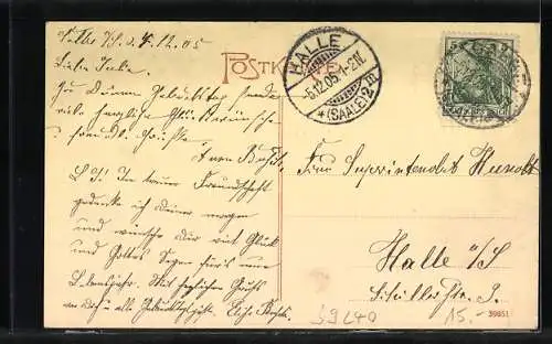 AK Calbe a.S., Schlossstrasse mit Post