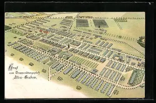 AK Alten-Grabow, Gruss vom Truppenübungsplatz