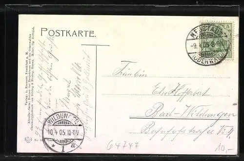 Künstler-AK Breuberg /Neustadt-Odenwald, Ortsansicht mit Turm