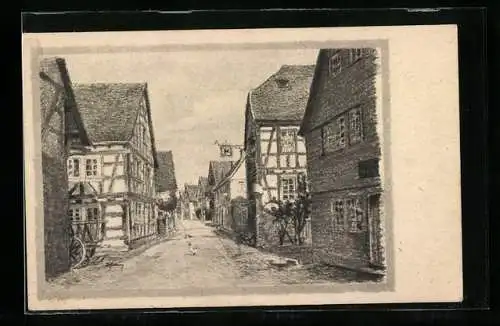 AK Bad König, Blick in die Elisabethenstr.