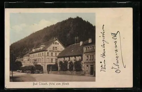 AK Bad Teinach, Hotel zum Hirsch mit Strassenpartie