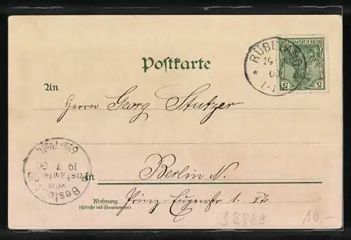 Lithographie Rübeland, Totalansicht, Hermannshöhle Inneres