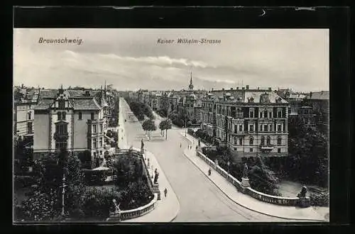AK Braunschweig, Blick in die Kaiser Wilhelm-Strasse