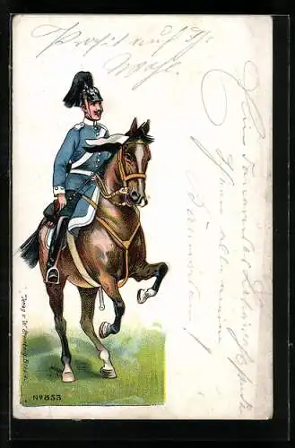 AK Soldat der Kavallerie in Uniform zu Pferde