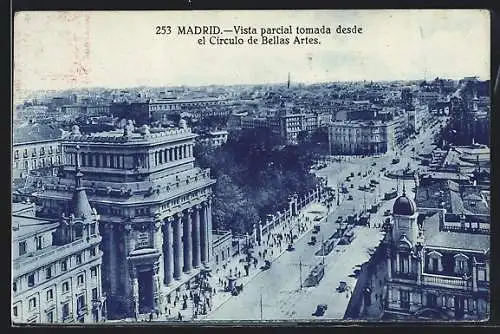 AK Madrid, Vista parcial tomada desde el Circulo de Bellas Artes