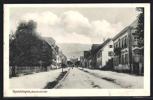 AK Spaichingen, Partie an der Bahnhofstrasse