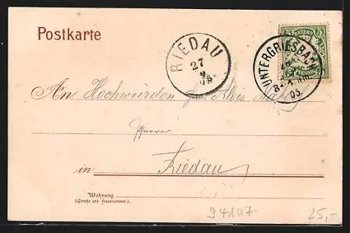 AK Untergriesbach, Strassenpartie mit Geschäften