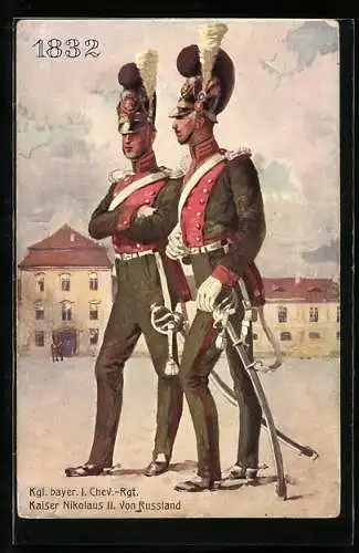 AK Kgl. bayer. I. Chev.-Rgt. Kaiser Nikolaus II. Von Russland, 1832