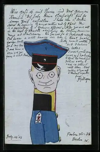 AK Soldat in Uniform mit Schirmmütze