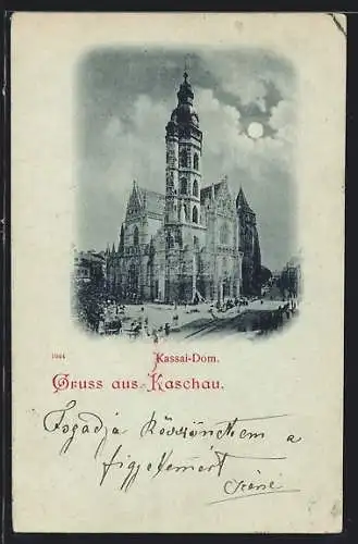 Mondschein-AK Kaschau, Kassai-Dom