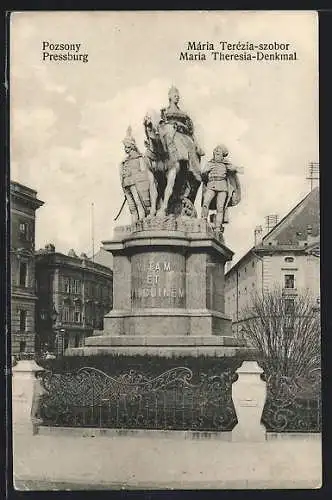 AK Pozsony / Pressburg, Maria Theresia-Monument / Mária Terézia-szobor