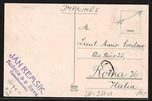 Passepartout-AK Trencin, Strassenpartie, Kirche, Gesamtansicht