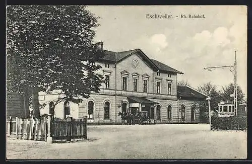 AK Eschweiler, Rh.-Bahnhof, Kutsche
