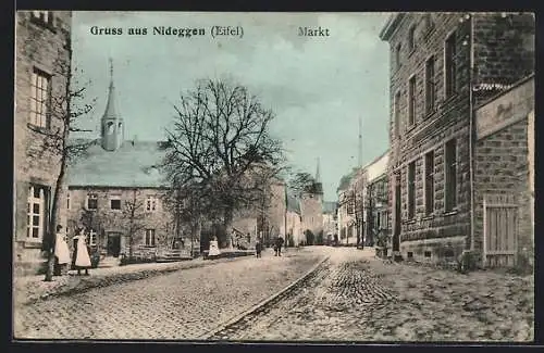 AK Nideggen /Eifel, Markt mit Rathaus