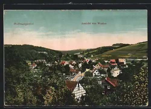 AK Hoffnungsthal, Teilansicht mit Brücke von Westen