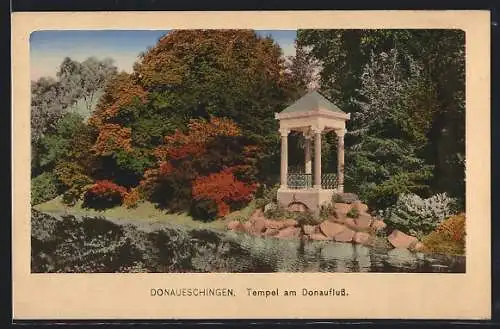 AK Donaueschingen, Tempel am Donaufluss