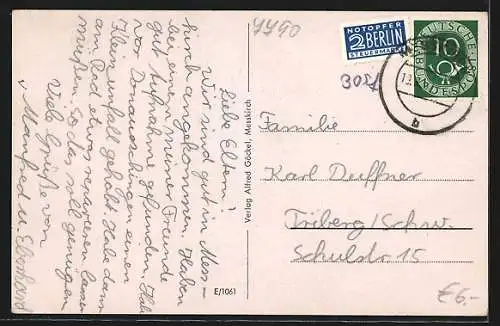 AK Messkirch, Teilansicht aus der Vogelschau