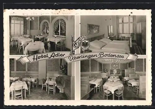 AK Überlingen /Bodensee, Hotel Adler, Innenansichten