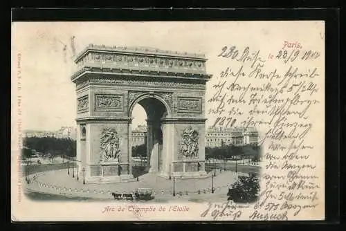AK Paris, L`Arc de Triomphe, Triumphbogen