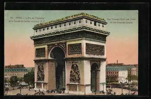 AK Paris, L`Arc de Triomphe, Triumphbogen
