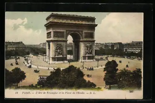 AK Paris, L`Arc de Triomphe et la Place de l`Etoile, Triumphbogen