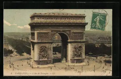 AK Paris, L`Arc de Triomphe, Triumphbogen