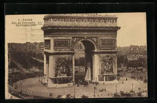 AK Paris, L`Arc de Triomphe, Triumphbogen