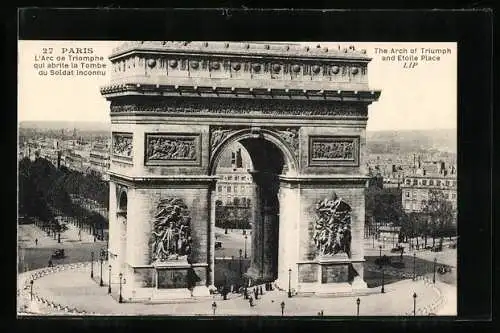 AK Paris, L`Arc de Triomphe, Triumphbogen