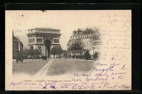 AK Paris, L`Arc de Triomphe, Triumphbogen