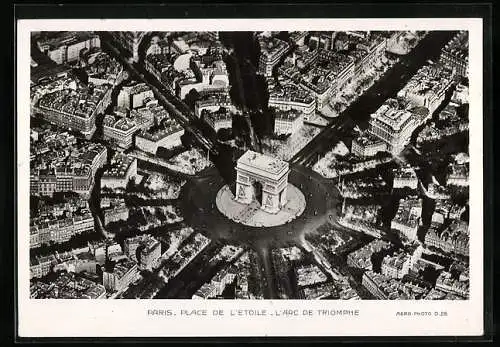 AK Paris, L`Arc de Triomphe, Triumphbogen am Place de l`Etoile