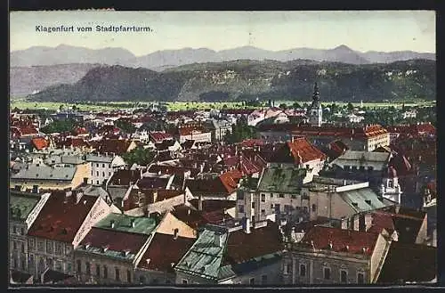 AK Klagenfurt, Totalansicht vom Stadtpfarrturm