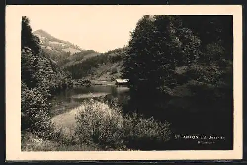 AK St. Anton a. d. Jessnitz, Blick auf den Alpensee