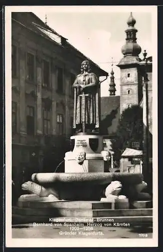 AK Klagenfurt, Denkmal-Brunnen, Bernhard von Spanheim, Herzog von Kärnten