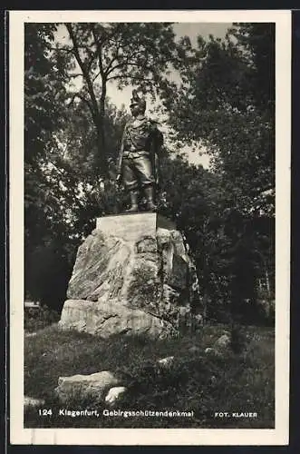 AK Klagenfurt, Gebirgsschützendenkmal