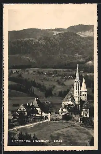 AK Strassengel, Ortsansicht mit Kirche