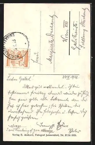 AK Jennersdorf /Burgenland, Storch-Idylle