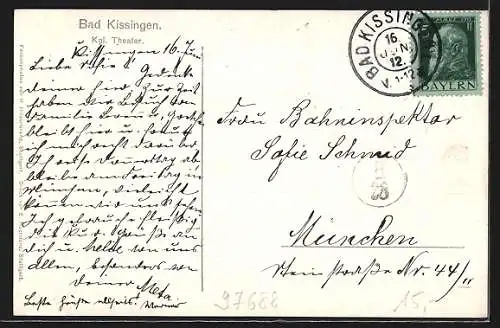 Künstler-AK Bad Kissingen, königliches Theater